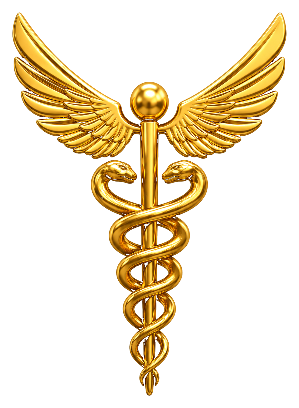 Caduceu de Ouro 3D